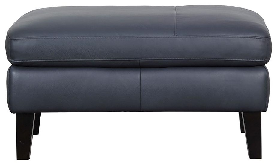 Natuzzi Editions Catullo Leather Cocktail Ottoman with Tapered Legs